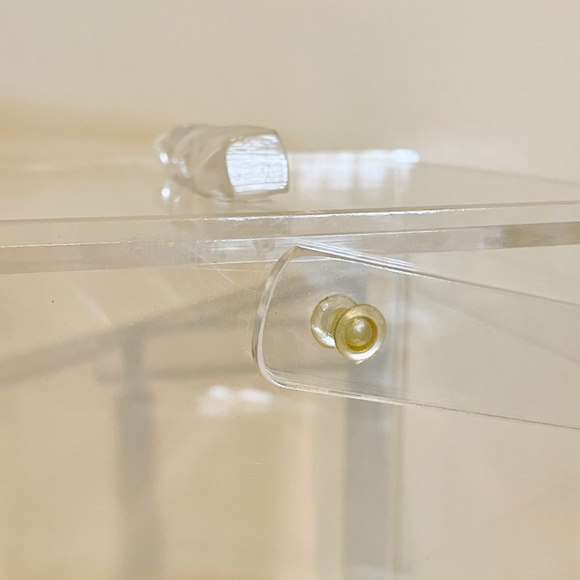 Clear Transparent Lucite Acrylic Rectangular Lidded Box with Handle Vintage MCM - Picture 17 of 17